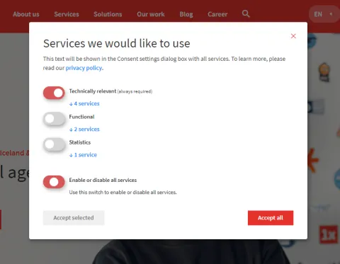 Cookie options