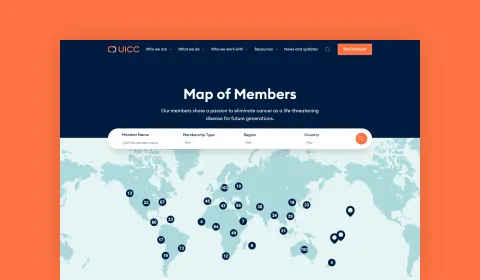 Interactive membership map on the UICC website