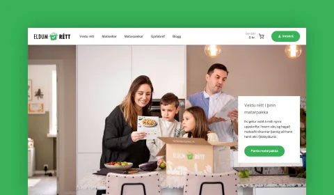 Screenshot of the Eldum Rétt website homepage