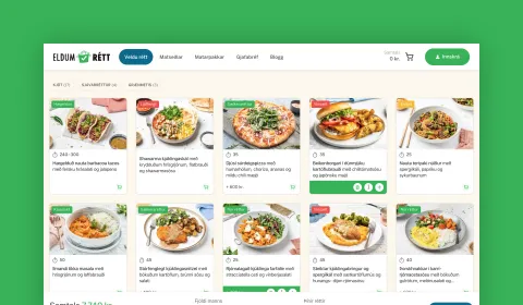 Screenshot showing Eldum Rétt meal options