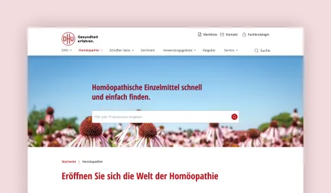 Screenshot showing on-page search on the DHU website
