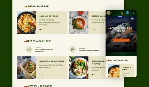 Jägermeister Essensplan im Intranet