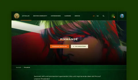 Jägermeister Pinnwand im Intranet