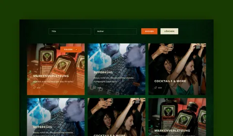 Jägermeister Themengebiete im Intranet