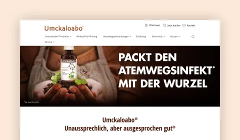 Screenshot of the Umckaloabo website homepage