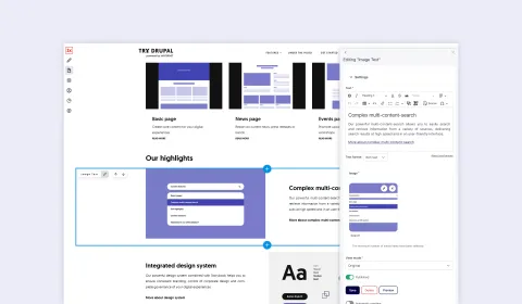 Screenshot of the result of the frontend editing of the image paragraph