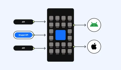 Öpp sem nota vefþjónustur (e.APIs), þar á meðal Drupal