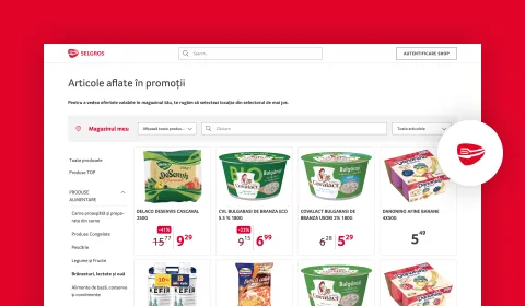 Online Shop auf der Webseite von Selgros RO