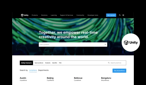 Jobangebote auf der Unity Career Webseite