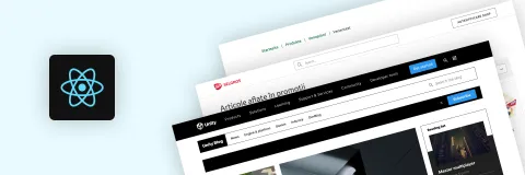 Screenshots von verschiedenen Webseiten, die auf React basieren