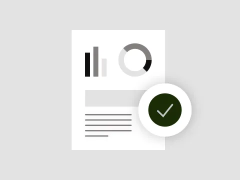 Report sheet with graphics and check marks