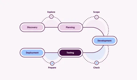 Graphic showing software development process