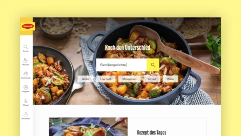 Maggi video preview with play button
